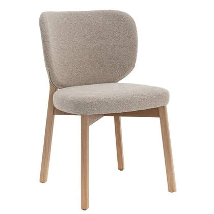 DÉJA Living - Eetkamerstoel Beige Eikenhout - Zithoogte 49cm - Nobu - Set van 2