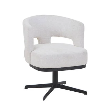 DÉJA Living - Eetkamerstoel Beige Stof - Draaibaar - Léo - Set van 2