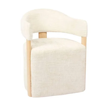 DÉJA Living - Eetkamerstoel Beige|Naturel Stof - Niva - Set van 2