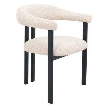 DÉJA Living - Eetkamerstoel - Stof - Taupe|Zwart - Odense - Set van 2