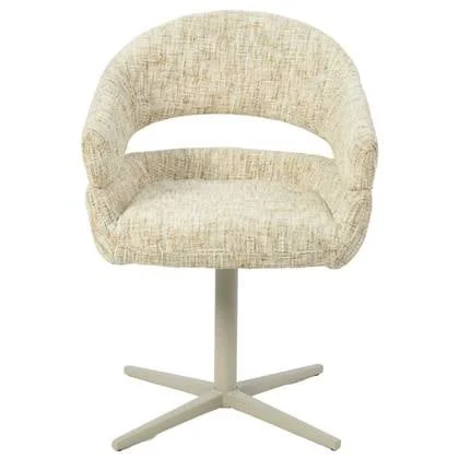 DÉJA Living - Eetkamerstoel Taupe Draaibaar - Milou - Set van 2