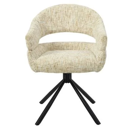 DÉJA Living - Eetkamerstoel Taupe Draaibaar - Zoë - Set van 2