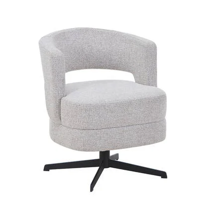 DÉJA Living - Eetkamerstoel Taupe Stof - Draaibaar - Lave - Set van 2