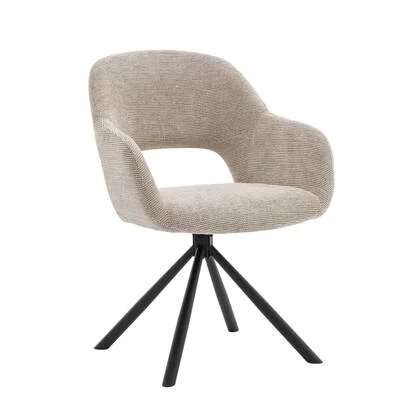 DÉJA Living - Eetkamerstoel Taupe - Zithoogte 47cm - Livia - Set van 2