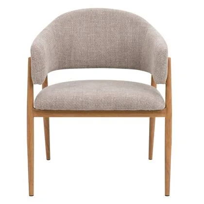 DÉJA Living - Eetkamerstoel Taupe|Naturel - Dénia - Set van 2