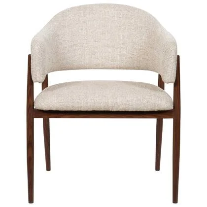 DÉJA Living - Eetkamerstoel Taupe|Walnoot - Dénia - Set van 2