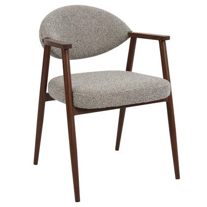 DÉJA Living - Eetkamerstoel Taupe|Walnoot - Karup - Set van 2