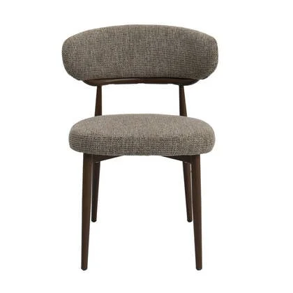 DÉJA Living - Eetkamerstoel Taupe|Walnoot - Milan - Set van 2