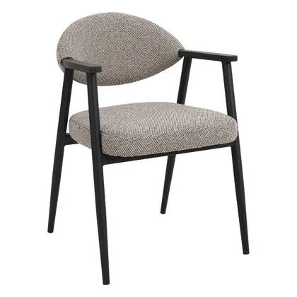 DÉJA Living - Eetkamerstoel Taupe|Zwart - Karup - Set van 2