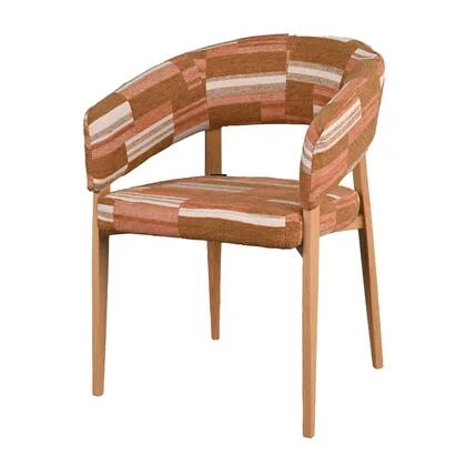 DÉJA Living - Eetkamerstoel Terracotta|Naturel - Malmö - Set van 2