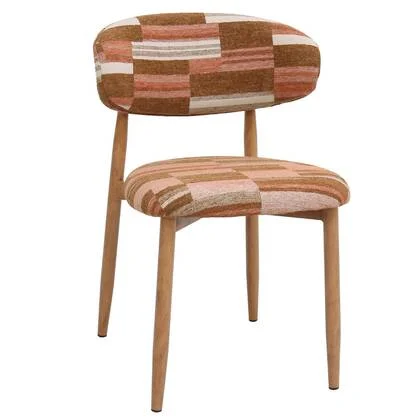 DÉJA Living - Eetkamerstoel Terracotta|Naturel - Skara - Set van 2