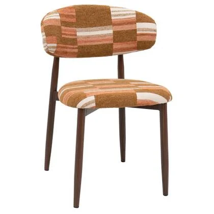 DÉJA Living - Eetkamerstoel Terracotta|Walnoot - Skara - Set van 2