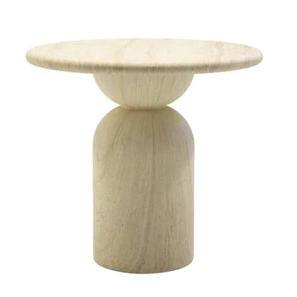 DÉJA Living - Eettafel Rond - Travertin Eco Composiet - 80cm - Djurö