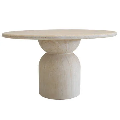 DÉJA Living - Eettafel Travertin - Rond - 130x130x76cm - Djurö