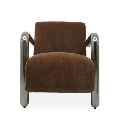 DÉJA Living - Fauteuil Bruin|Chrome Stof - 70x85x75cm - Tolga