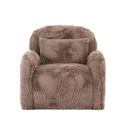 DÉJA Living - Fauteuil Taupe Fluffy - Zithoogte 42cm - Alta
