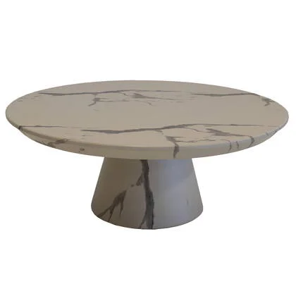 DÉJA Living - Loungetafel Marmerlook - Rond - 90x90x35cm - Flen