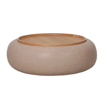 DÉJA Living - Salontafel Taupe|Naturel - Ø102x102x35cm - Draby