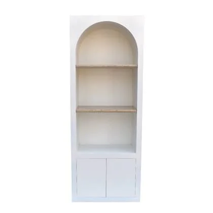 DÉJA Living - Vakkenkast Wit|Travertin - 80x40x210cm - 2 Deurs - Vivé