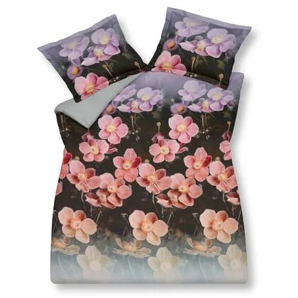 Dekbedovertrek Imagination | 200 x 200|220 cm | Zwart | Grijs | Roze | Paars