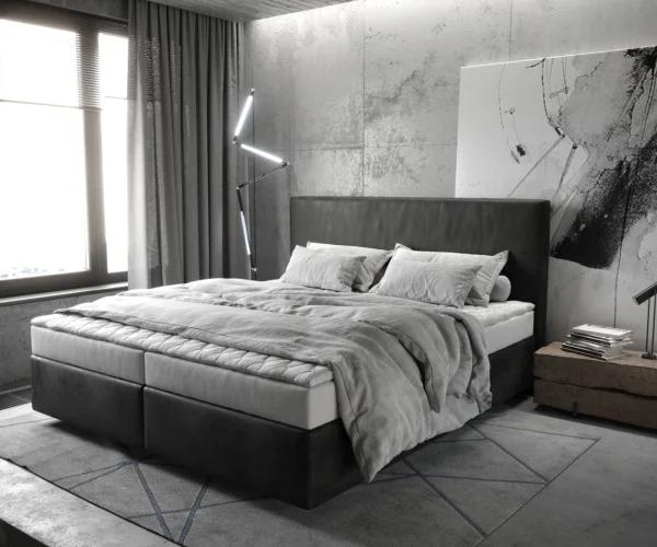 DELIFE Boxspring-bed Dream-Well 160x200 cm Antraciet Vintage Microvezel stof