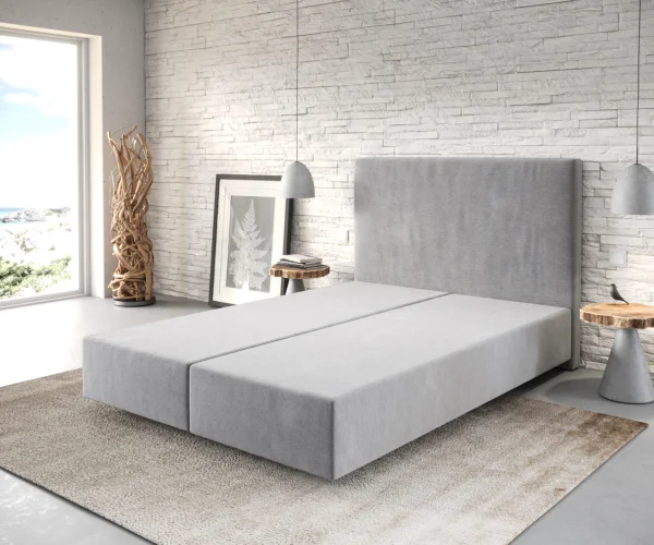 DELIFE Boxspring frame Dream-Well 140x200 cm Grijs Mikrofaser