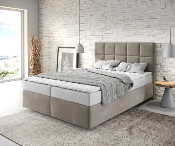 DELIFE Boxspringbed Dream-Fine 140x200 microvezel Beige