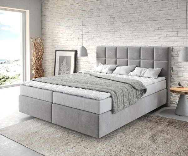 DELIFE Boxspringbed Dream-Fine 160x200 microvezel grijs