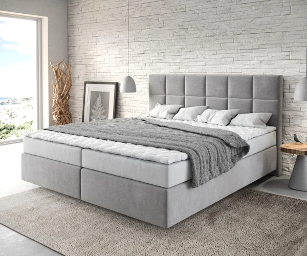 DELIFE Boxspringbed Dream-Fine 180x200 microvezel grijs