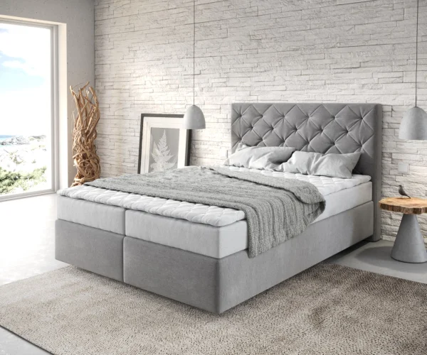 DELIFE Boxspringbed Dream-Great 140x200 microvezel grijs