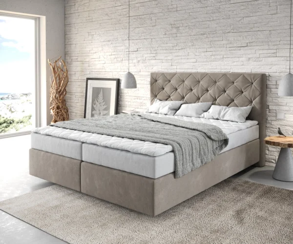 DELIFE Boxspringbed Dream-Great 160x200 microvezel Beige