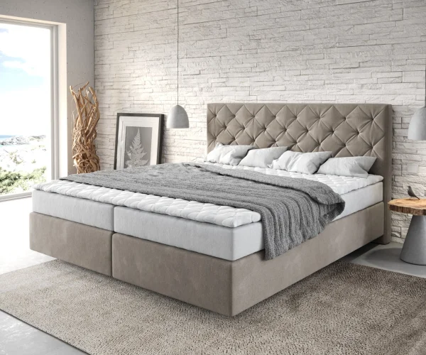 DELIFE Boxspringbed Dream-Great 180x200 microvezel Beige