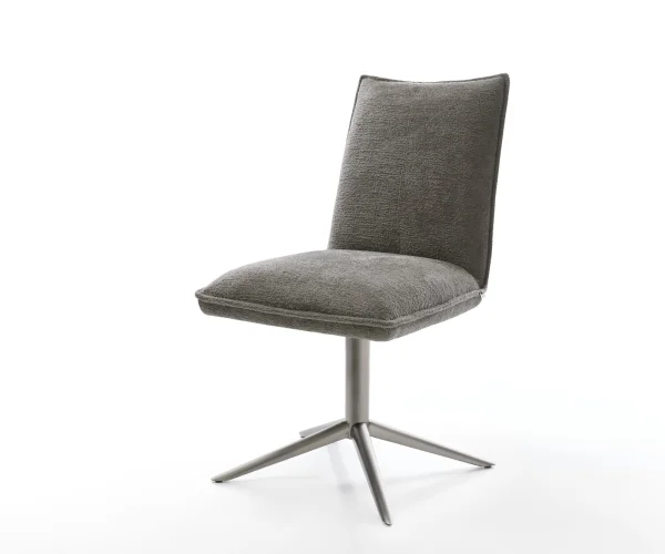 DELIFE Draaistoel Lelio-Flex bouclé zacht mud kruispoot grafiet 360° draaibaar rocker-functie pocketveer kern