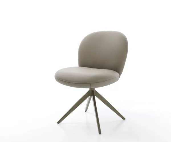 DELIFE Draaistoel Nube-Flex echt leer mud kruisframe breed afwerking met titanium 360° draaibaar rocker-functie pocketveer kern