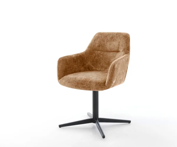 DELIFE Draaistoel Pejo-Flex chenille Roest kruispoot zwart 360° draaibaar pocketveer kern