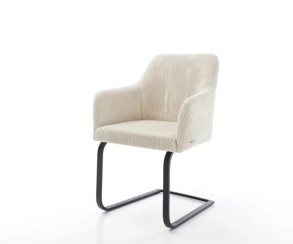 DELIFE Sledemodel Greg-Flex koord beige sledemodel vlak zwart pocketveer kern