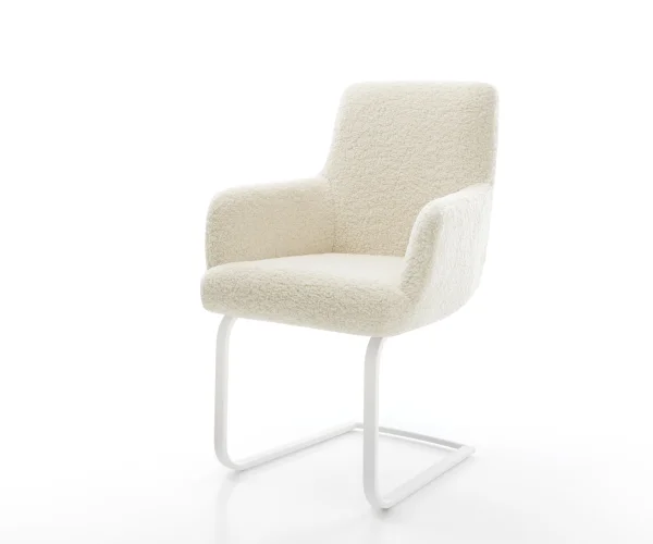 DELIFE Sledemodel Heira-Flex met armleuning teddy beige sledemodel vlak wit pocketveer kern