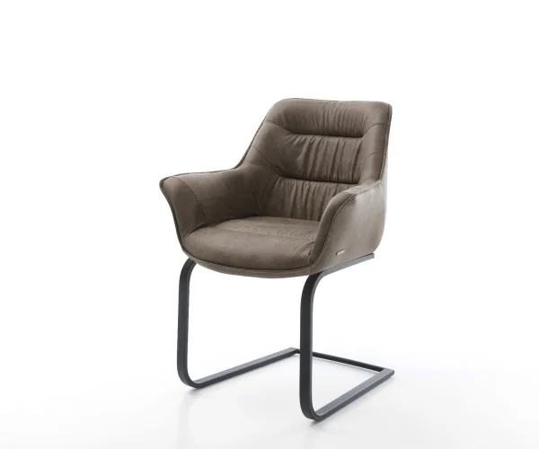 DELIFE Sledemodel Kaira-Flex microvelours taupe vintage sledemodel vlak zwart