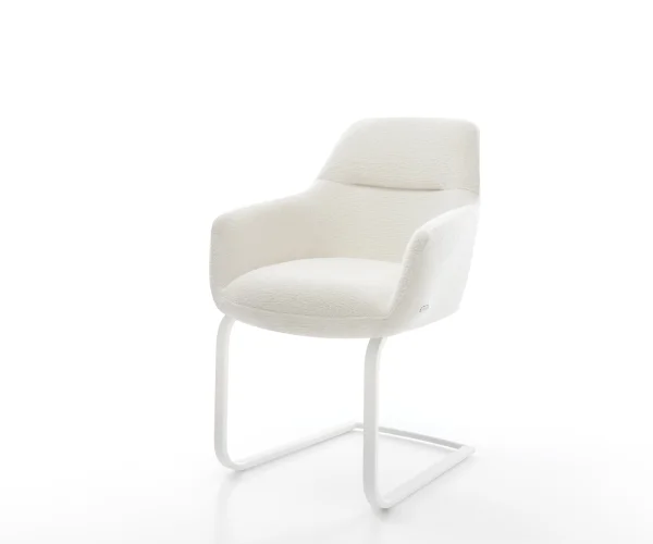 DELIFE Sledemodel Pejo-Flex bouclé zacht beige sledemodel vlak wit pocketveer kern