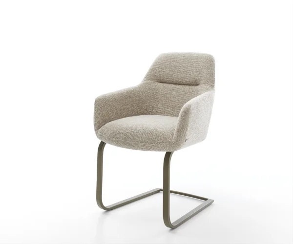 DELIFE Sledemodel Pejo-Flex geweven stof beige sledemodel vlak afwerking met titanium pocketveer kern