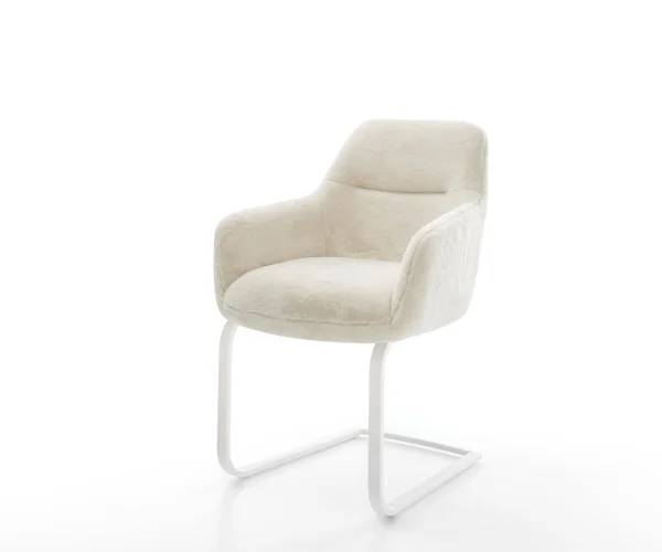 DELIFE Sledemodel Pejo-Flex pluchen crème-wit sledemodel vlak wit pocketveer kern