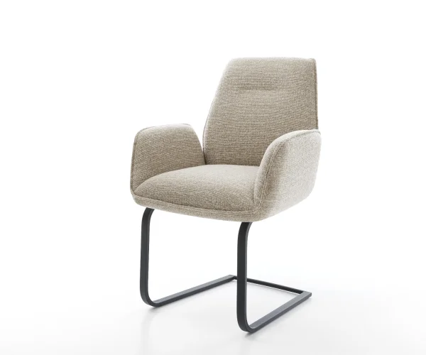 DELIFE Sledemodel Zoa-Flex geweven stof beige sledemodel vlak zwart pocketveer kern