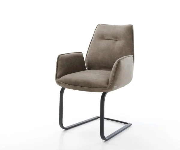 DELIFE Sledemodel Zoa-Flex microvelours taupe vintage sledemodel vlak zwart pocketveer kern