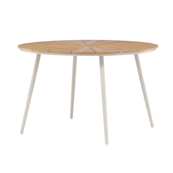 Denzel polywood ronde tuintafel beige - Ø 120 cm