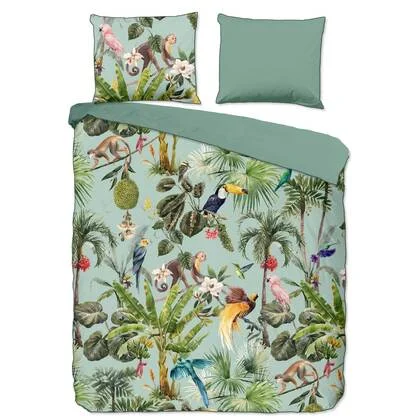 Descanso Dekbedovertrek Biologische Katoen Satijn Ignadi - green