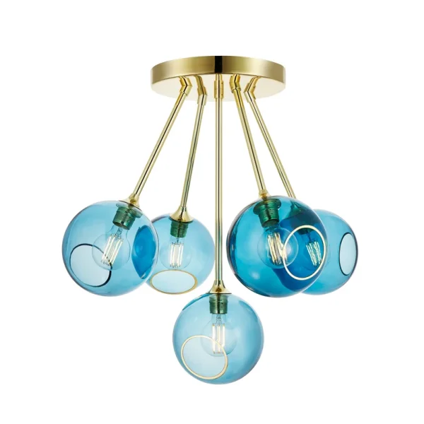 DESIGN BY US - Ballroom Molecule hanglamp blauw, 5-lamps