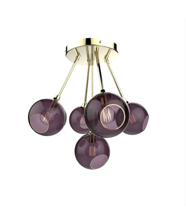 Design By Us - Ballroom Molecule Hanglamp Brass/Purple