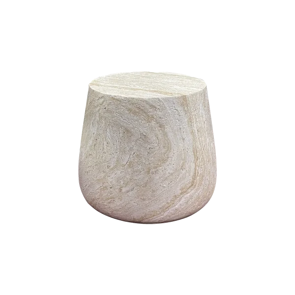 Dorus ronde fiberclay bijzettafel beige - Ø 47,5 x 41 cm