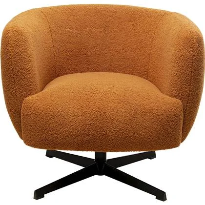 Draaifauteuil Fuzzy bruin Kare Design