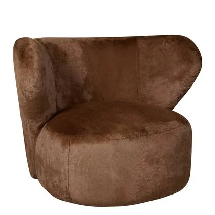 Draaifauteuil Luton - Bruin - Textiel - 99x78x87cm (BxHxD)